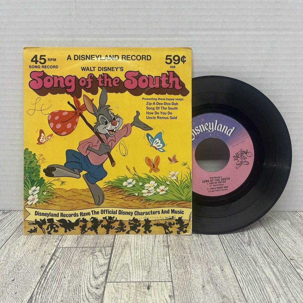 Walt Disney's Song of the South Record 45 Vinyl LP 606 Vintage 1975 RARE 59 Cent